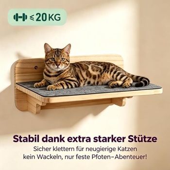 Dřevěný žebřík pro kočky, nástěnný, sada 4 kusů, lezecká stěna, volně kombinovatelný