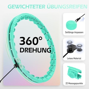 JLoibao Smart Hoop pneumatika pre dospelých s činkovou guľou, obvod uzla 24/32, fitness obruč sa