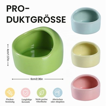 Sada 4 misek pro křečky, keramické misky pro křečky, misky pro morčata, misky na krmení pro