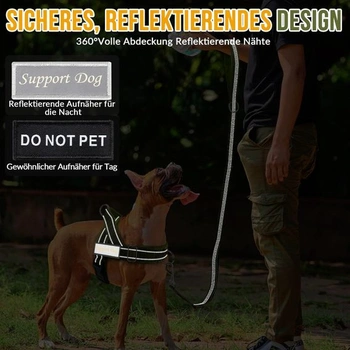 Postroj SlowTon pre stredné až veľké psy s vodítkom 1,55-1,7 m, polstrovaný reflexný hrudný postroj
