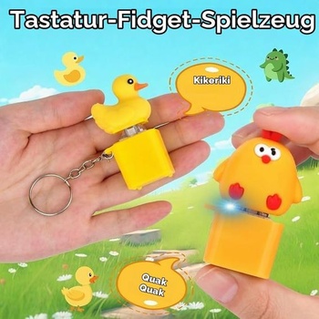 Prívesok na kľúče s kvákajúcou žabou, gombíkom s jašteričkou, príveskom na kľúče s kačicou | Prívesok