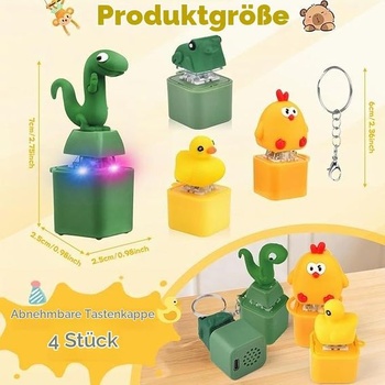 Prívesok na kľúče s kvákajúcou žabou, gombíkom s jašteričkou, príveskom na kľúče s kačicou | Prívesok