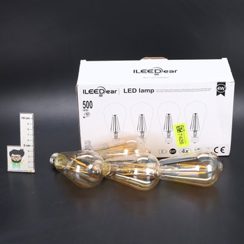 ILEEDear Edison Vintage žiarovka E27, balenie 4 ks E27 LED Vintage Retro žiarovka s teplým bielym