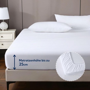 Prostěradlo MILDLY Napínací 90x190 Saténová bavlna Oeko-TEX Bílá Bílá 90x190x30cm