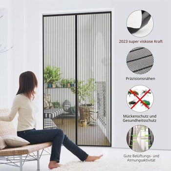 MYCARBON Sieť proti hmyzu na balkónové dvere, silnejšia magnetická ochrana proti hmyzu, dvere 70x200