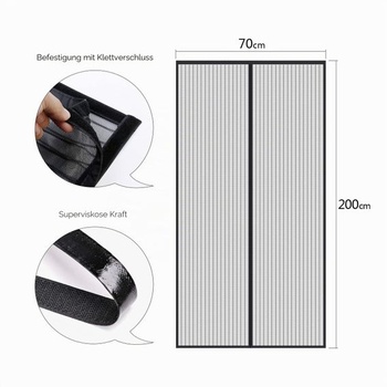 MYCARBON Sieť proti hmyzu na balkónové dvere, silnejšia magnetická ochrana proti hmyzu, dvere 70x200