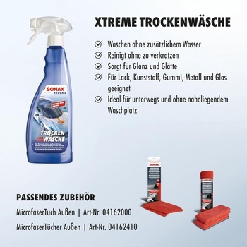 SONAX XTREME Dry Wash (750 ml) na čistenie znečistených povrchov bez škvŕn bez vody | Číslo položky
