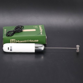 Maestri House dobíjací napeňovač mlieka, ručný elektrický penovač Vodotesný odnímateľný nerezový