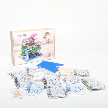 Mini stavební blok Minxtech Peach Blossom Pond Architecture, 3320 kusů bazénu Peach Blossom