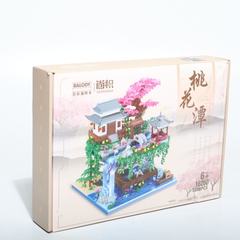 Mini stavební blok Minxtech Peach Blossom Pond Architecture, 3320 kusů bazénu Peach Blossom