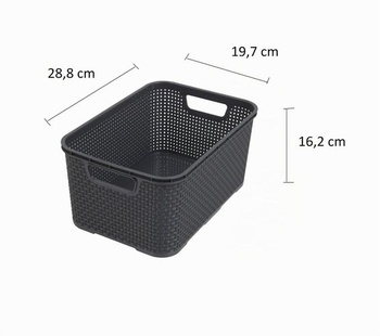 BranQ - Univerzálny multifunkčný košík Home essential v ratanovom dizajne, veľkosť M 10 l, PP