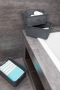 BranQ - Univerzálny multifunkčný košík Home essential v ratanovom dizajne, veľkosť M 10 l, PP