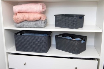 BranQ - Univerzálny multifunkčný košík Home essential v ratanovom dizajne, veľkosť M 10 l, PP