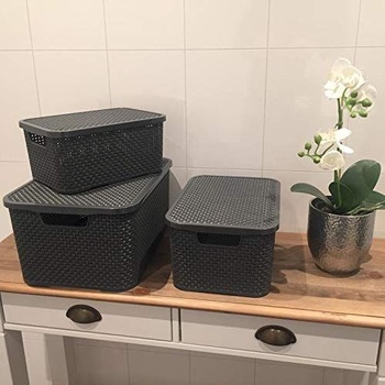 BranQ - Univerzálny multifunkčný košík Home essential v ratanovom dizajne, veľkosť M 10 l, PP