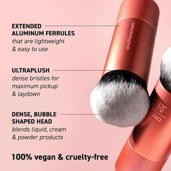 Real Techniques Bubble Blending Makeup Brush, víceúčelový štětec na obličej pro tekuté, krémové a