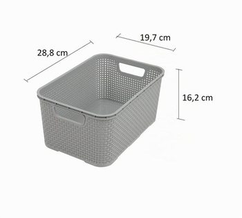 BranQ - Univerzální multifunkční košík Home Essential v ratanovém designu, velikost M 10 l, plast
