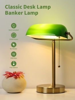 Stolová lampa Newrays Bankers E27 zelená
