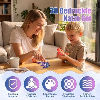2 kusy 3D tlačené mačky, 3D model zvieraťa pre domácu dekoráciu