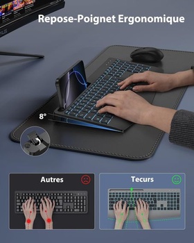 Bezdrátová klávesnice TECURS, 2,4 GHz, AZERTY, francouzská, s