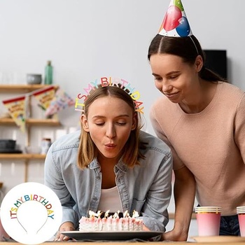 1dílná kovová narozeninová korunka s motivem „It's My Birthday“ pro ženy a dívky, princeznovský