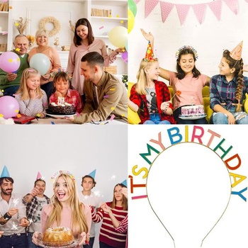 1dílná kovová narozeninová korunka s motivem „It's My Birthday“ pro ženy a dívky, princeznovský