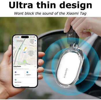 Průhledné pouzdro GIOPUEY kompatibilní s Xiaomi Tag, TPU nárazuvzdorné ochranné pouzdro,