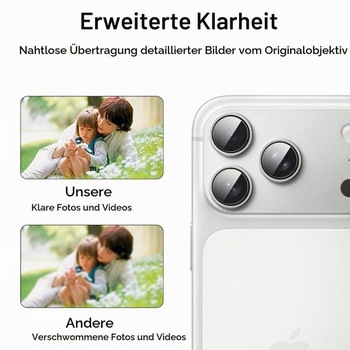 GIOPUEY [Ultratenký ochranný kryt fotoaparátu kompatibilní s iPhone 17 Pro, HD ochranné sklo pro