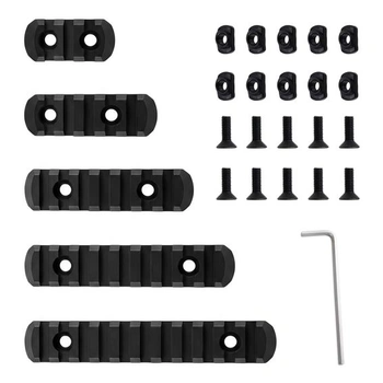 5 ks. 21mm ľahké lišty Picatinny, 12,5/10,5/8,4/6,5/4,46x2,1 cm