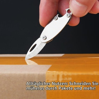 Sada 2 skladacích vreckových nožov, olivový tvar, 42 mm zatvorené, čepeľ 25 mm z ocele 7Cr, otvárač na