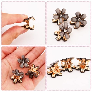 Mini diamantové sponky do vlasov, kvetinové sponky do vlasov, malé sponky do vlasov, vlasové doplnky