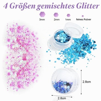 Festival Glitter Face #07, 12 farieb Chunky Glitter 12 farieb #07