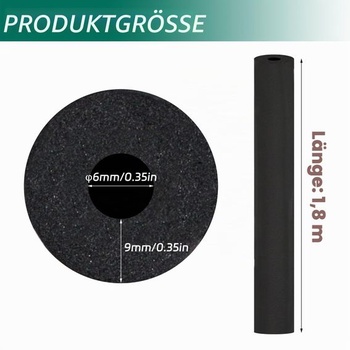 Izolácia gumových rúrok 1,8 m, izolácia penových rúrok Ø6 mm