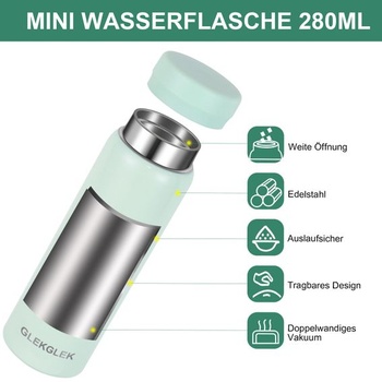 Mini termoska 280ml, dvojstenná, prenosná, mätová