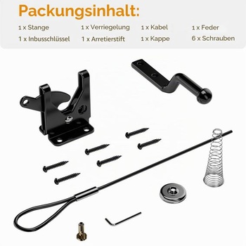 Automatický zámok na záhradnú bránku, oceľ čierna, 1 kus