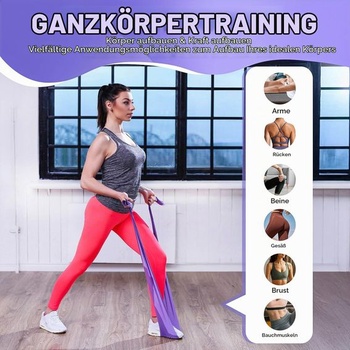 Fitness gumy, sada odporových gúm 1,5 m, cvičebná guma so 4 úrovňami odporu pre jogu, pilates,