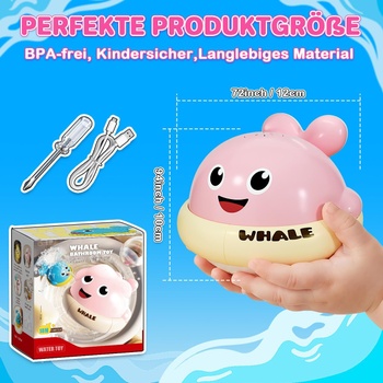 Vodní hračka Winstico svítíci velryba růžová