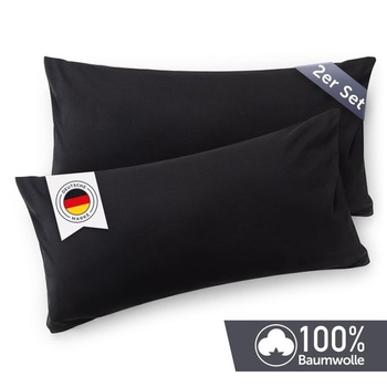 Blumtal Obliečka na vankúš Jersey 40x70 cm, Sada 2 kusov - Obliečky na vankúše s certifikáciou Oeko-TEX