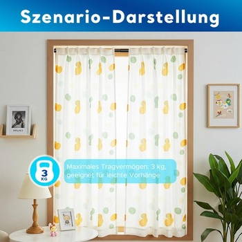 Teleskopická upínacia tyč 70-100cm, Ø 16 mm, upínacia tyč na záclony, čierna, na dvere, okná, čierna