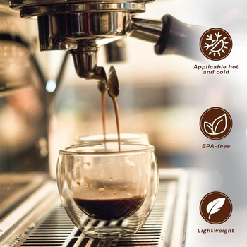 6dielna sada dvojstenných sklenených hrnčekov na espresso, sada hrnčekov na espresso, sada pohárov na