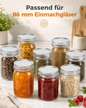 24dílná sada víček na zavařovací sklenice Mason, uzavíracích uzávěrů na zavařovací sklenice, víček
