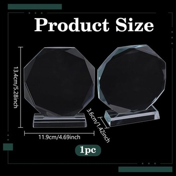 FINGERINSPIRE Elegantní křišťálová trofej osmihranná K9 křišťálová skleněná průhledná skleněná