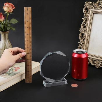 FINGERINSPIRE Elegantní křišťálová trofej osmihranná K9 křišťálová skleněná průhledná skleněná