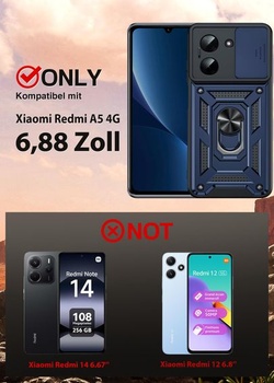 Ochranné puzdro LeYi pre Xiaomi Redmi A5 4G [2 ochranné sklenené fólie], vojenské ochranné