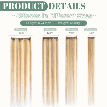 Dámska parochňa Rich Choices Blond, 8ks, 30cm