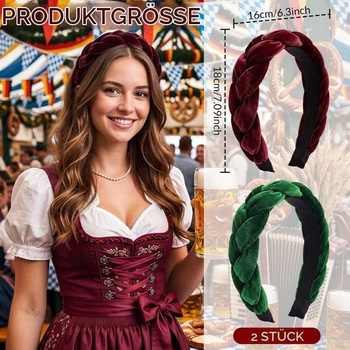 Pletená tradičná čelenka pre ženy, doplnky na Oktoberfest, ozdoby do vlasov