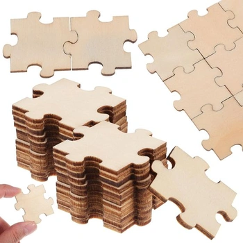 Toddmomy 100 dielikov prázdne drevené puzzle, nedokončené…