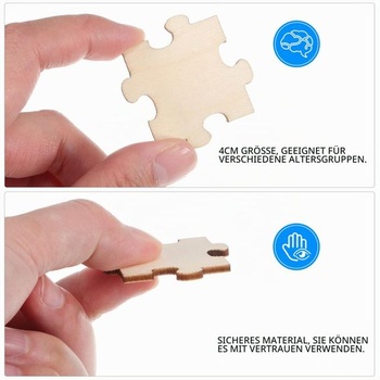 Toddmomy 100 dielikov prázdne drevené puzzle, nedokončené prázdne dieliky puzzle, puzzle pre domácich majstrov,