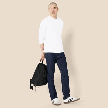 Pánske tričko s dlhým rukávom Amazon Essentials, regular fit M, biele bez vreciek