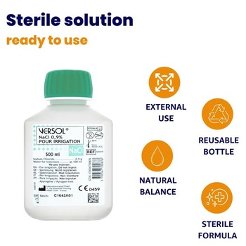 VERSOL® NaCl 0,9 % – 500 ml Izotonický fyziologický roztok – Jemný roztok pre nosový výplach,