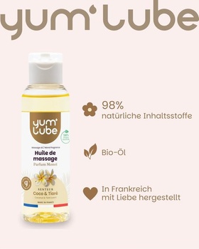 Yum'Lube | Masážny olej Monoi - Prírodný masážny olej - Vyrobené vo Francúzsku - Masážne oleje a